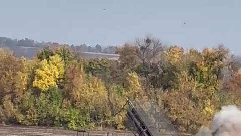 Ukrainians Firing Captured BM-27 Heavy Grad Launcher into Russian Lines