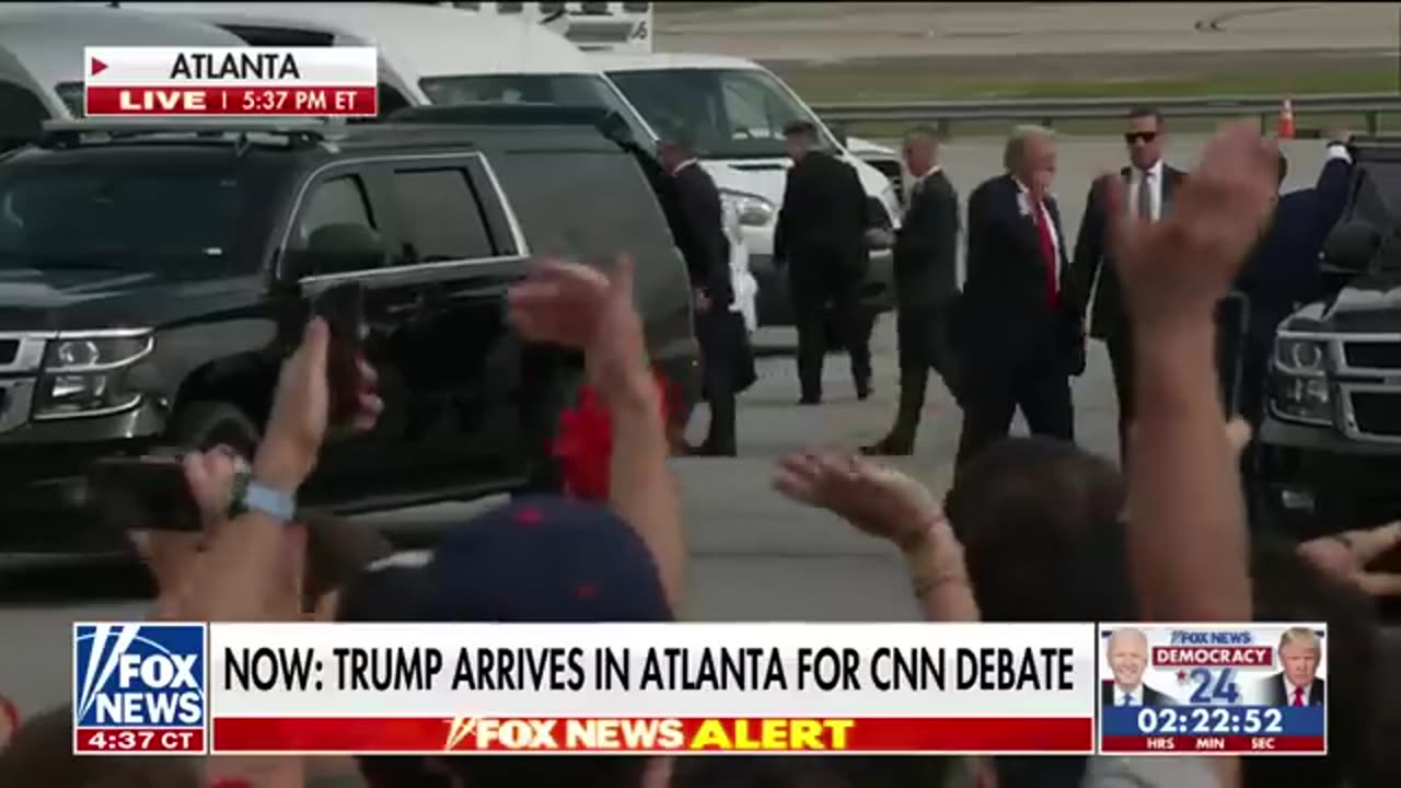 WATCH- Trump arrives in Atlanta for CNN Presidential Debate FOX LIVE