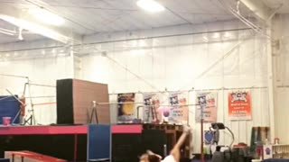 Cheerleader takes hard fall