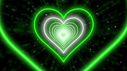 225. Heart Tunnel💚Heart Background Neon Heart Heart