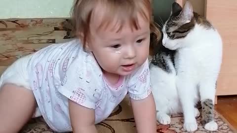 Baby loves to destroy pyramids