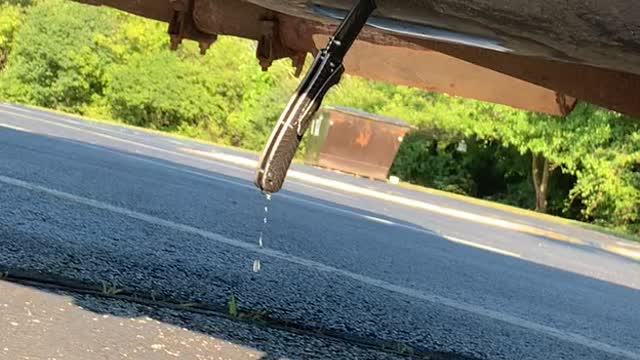 Knife Stabs into Truck Gas Tank