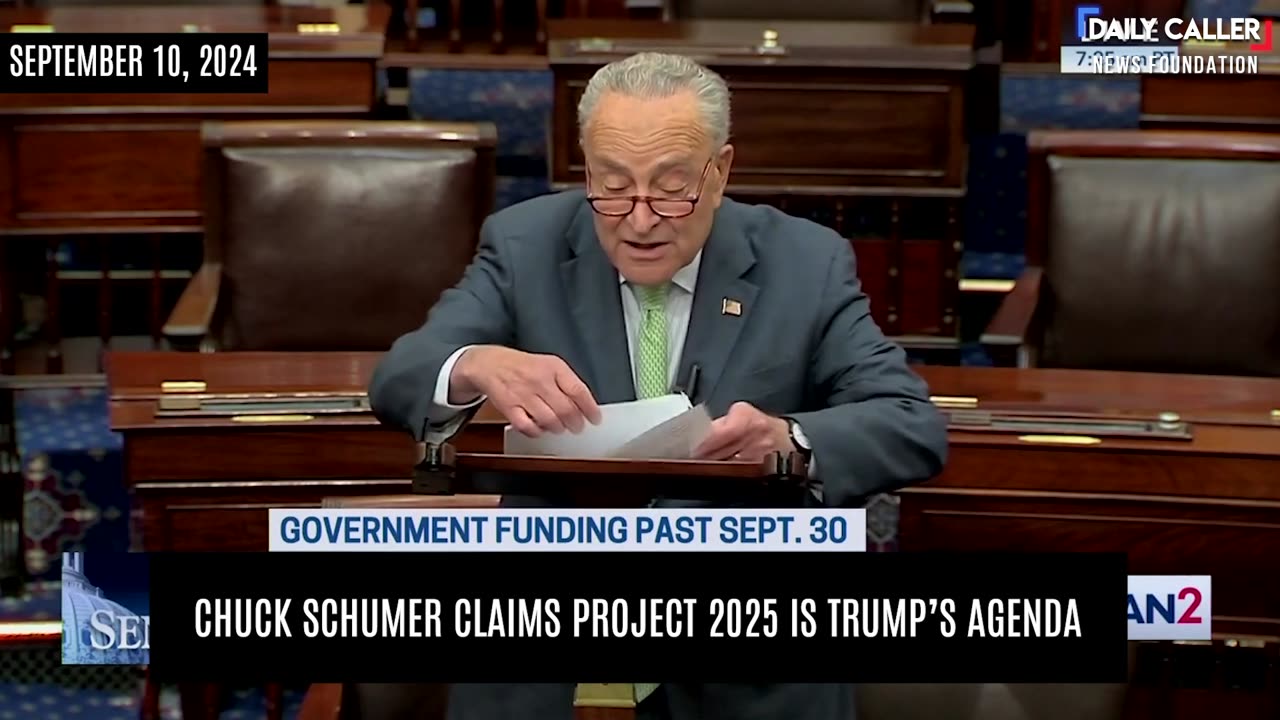 Chuck Schumer Claims Project 2025 Is Trump’s Agenda