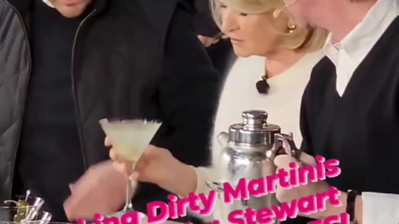 Dirty Martini making with Marth Stewart at Samsung during CES in Las Vegas