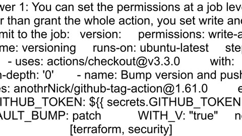 What permissions are needed for Github Actions to create a tag and release for a Protected Tag