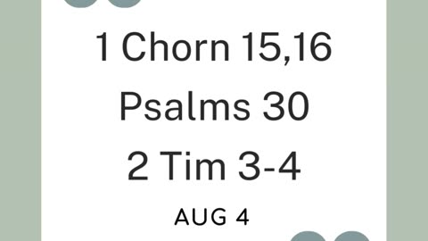 Greetings Family! Heres our Scripture Reading for today. God Bless!