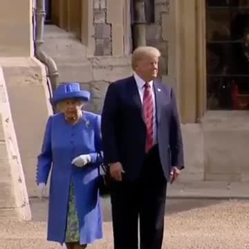 Trump shows the Queen of England he is in charge