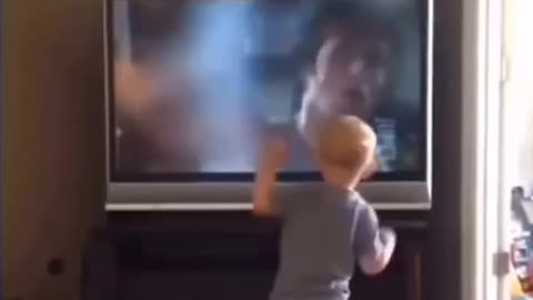 Child working out with Rocky!