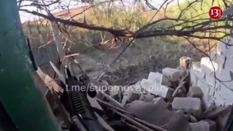 Ukrainian fighters find remains of a Russian helicopter while clearing Kleshyovka village