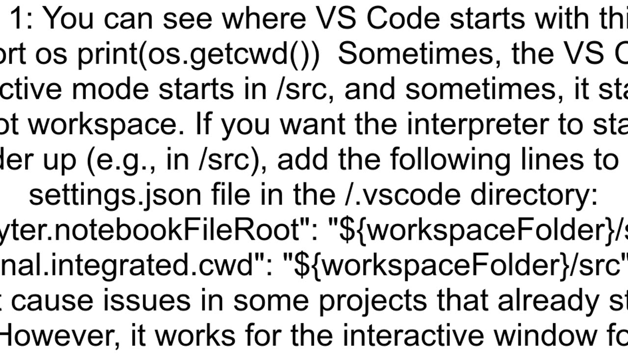 In VSCode how to set the working directory of a new python interactive window
