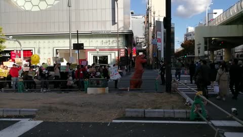 Protesting namba Osaka Japan