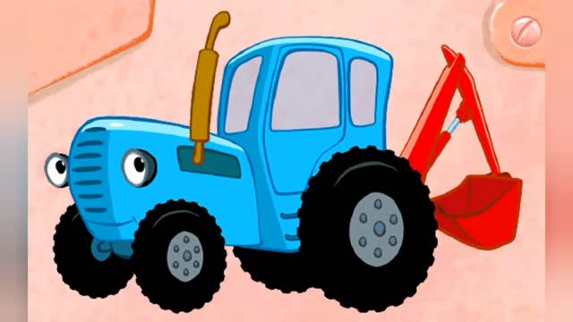 Blue tractor cartoon - far and near a song for children - a tractor rides