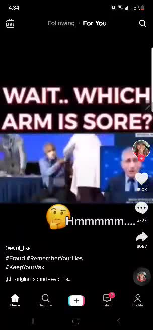 Fauci doesn't remember which arm he took the shot in?