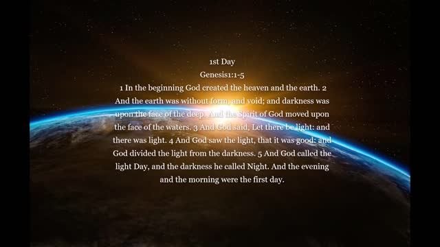 The 1st Day, Genesis 1:1-5