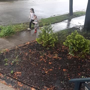 Kids in the rain