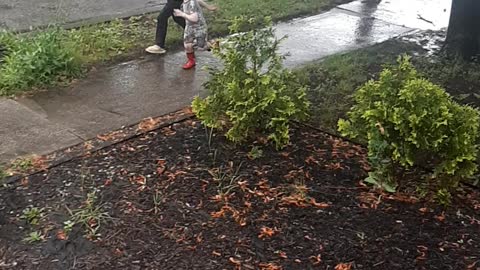 Kids in the rain