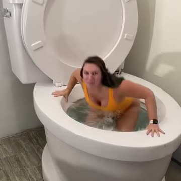 Jumping into Worlds Largest Toilet #shorts