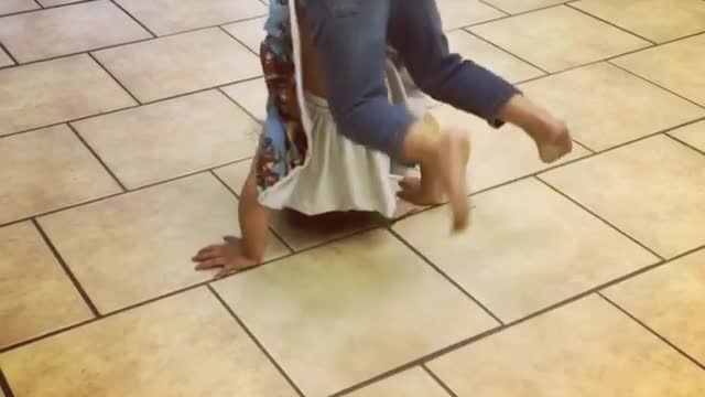 Collab copyright protection - little girl attempts front flip fail