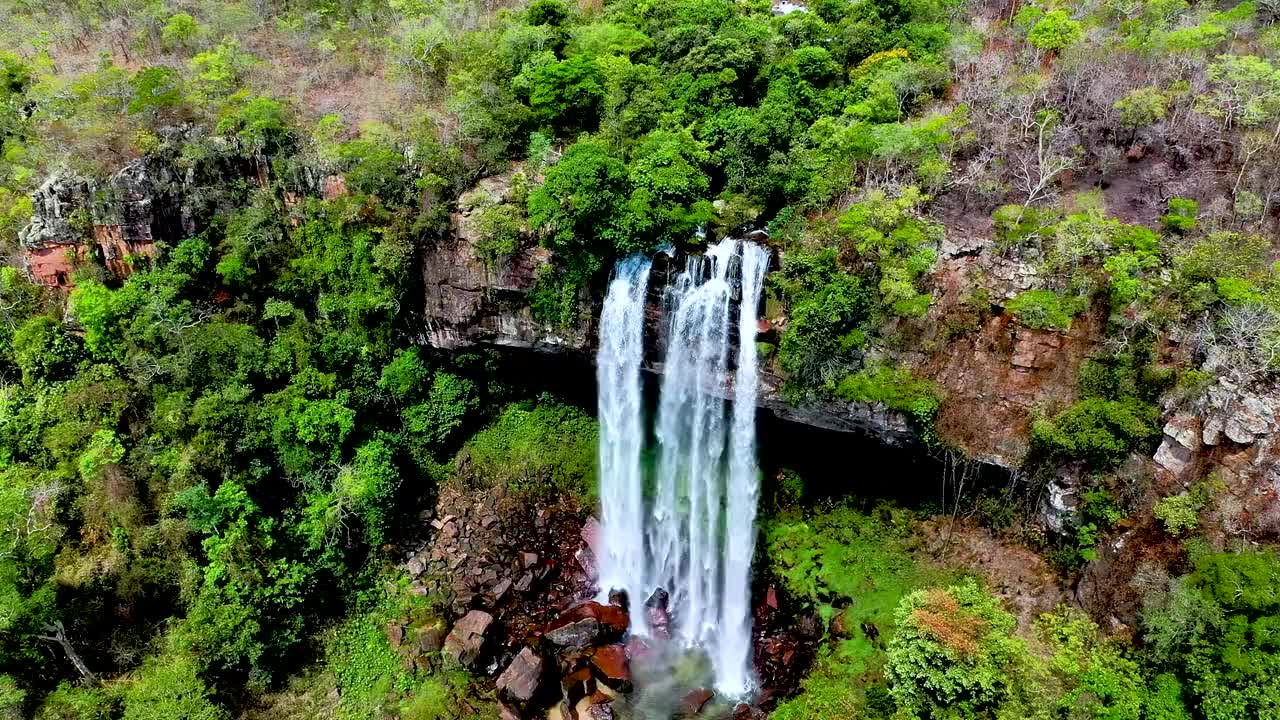 Waterfall cascade trees water