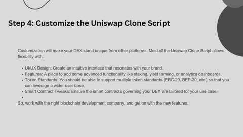 11 Key steps involved to launch dex using a uniswap clone script