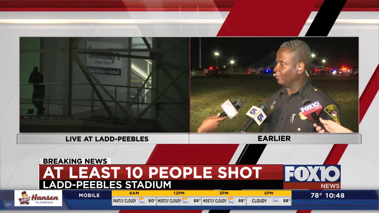 Shots fired inside Ladd-Peebles Stadium; reports of 10 injured