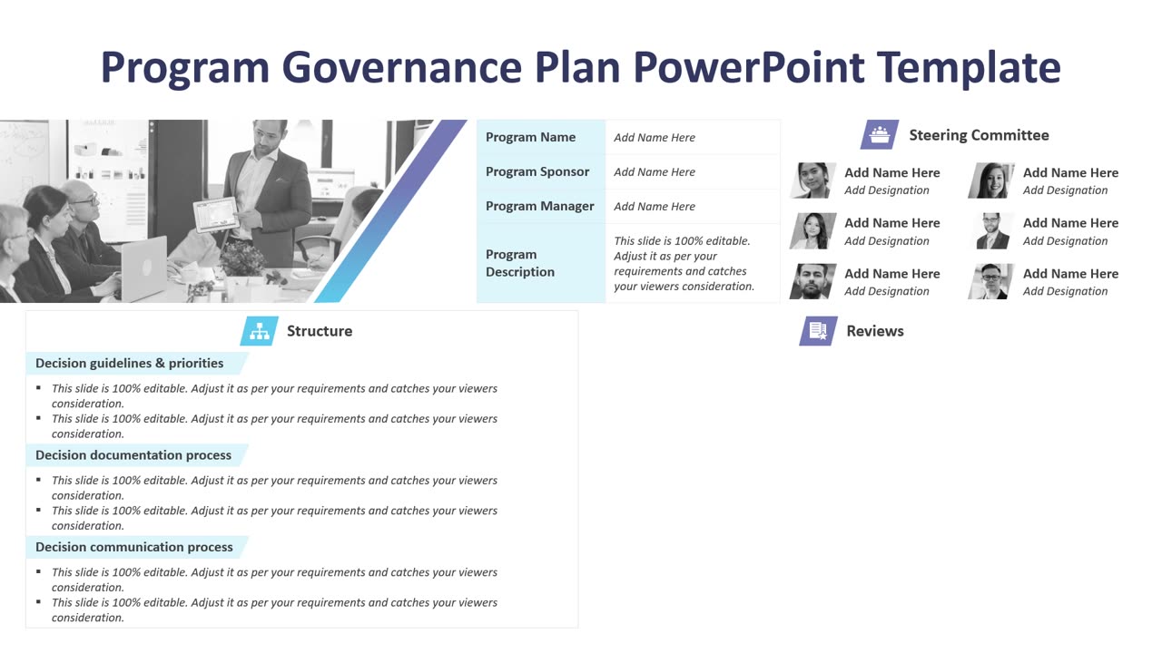 Program Governance Plan PowerPoint Template