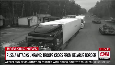 BREAKING: Footage of Russian tanks entering Senkivka
