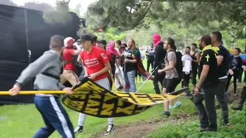 Antifa gets beat!