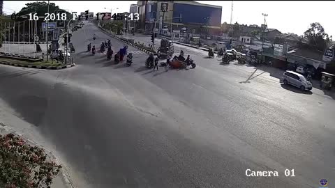 Car and motorcycle Accident #4