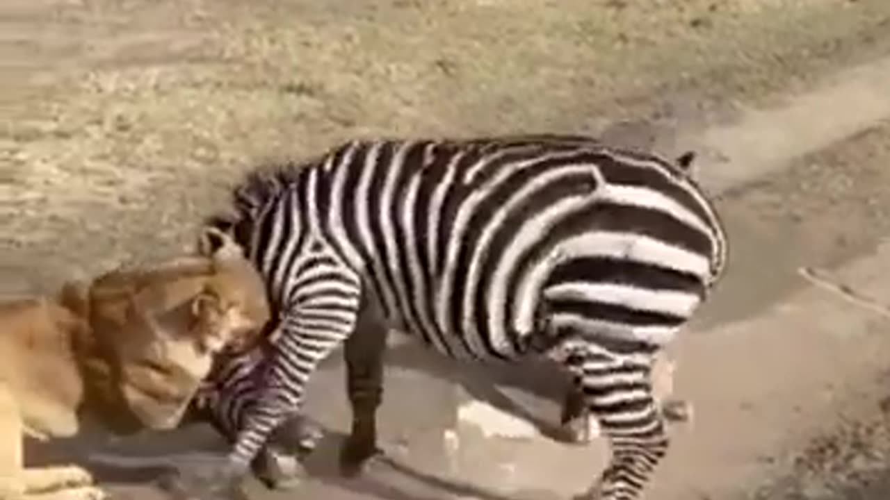 Lion kills zebra ..#lion #lionkill #zebra #lionhunt #prey