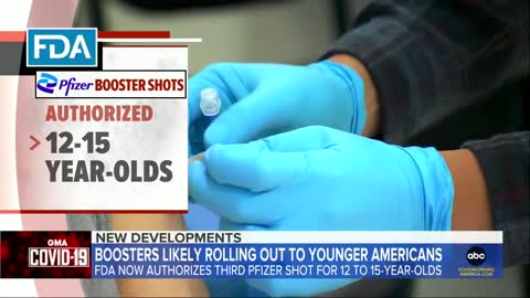 FDA authorizes COVID-19 boosters for young teens.....