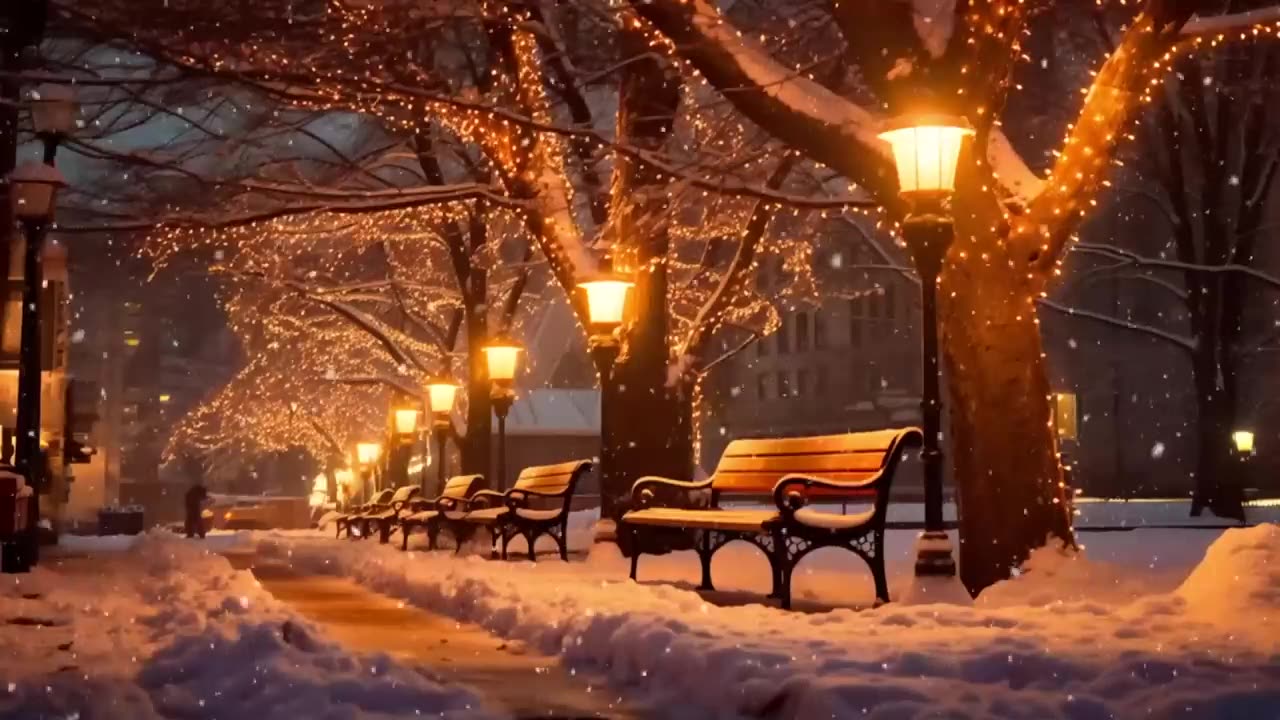 Snow Winter Night Jazz Music - Relaxing Piano Jazz for Sleep - Smooth Jazz Instrumental Music