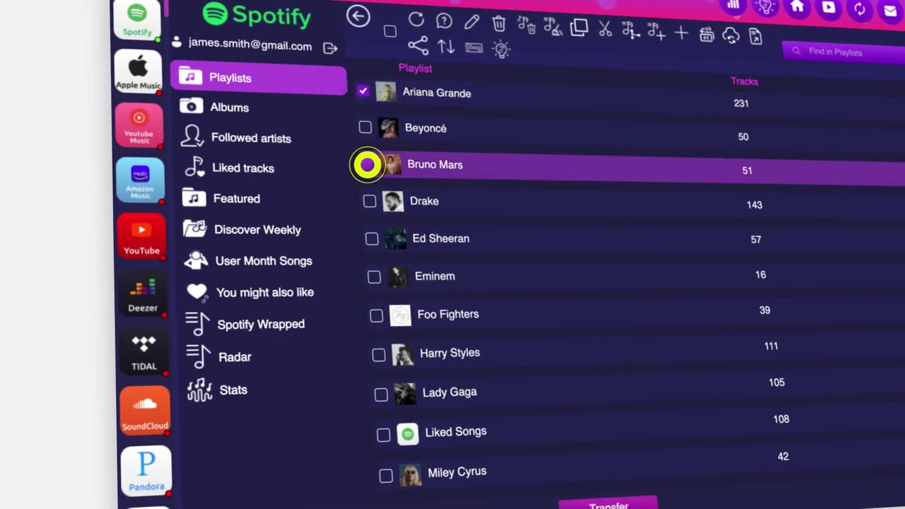Transfer liked tracks between Spotify, Apple Music and 125+ music services - MusConv app