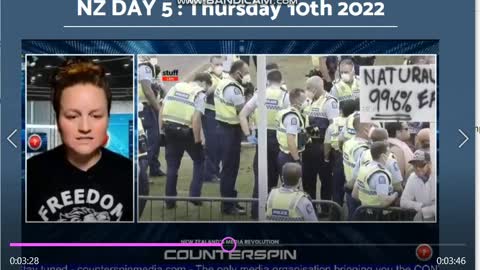 New Zealand Protest, arrests made, LIZ GUNN talks to POLICE pt. 1