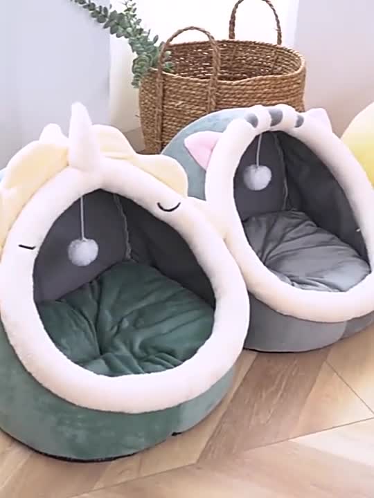 Sweet Soft Warm Pet Basket Cozy Kitten/Cat Pad Bed Lounger Cushion Pet House Tent