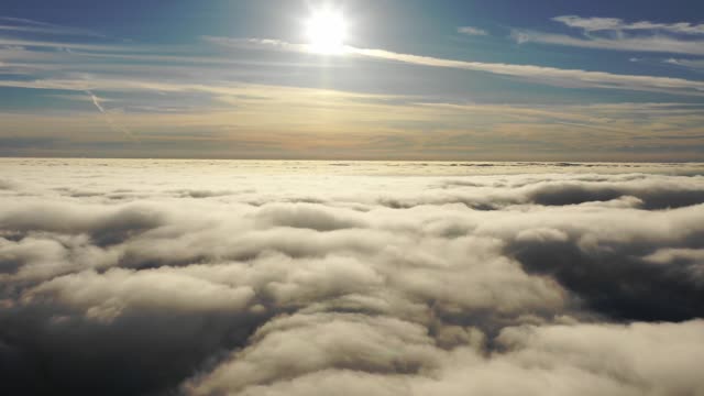 Drone view of clouds stock footage