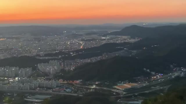 sunset view of korean mountain(sik jang mountain)