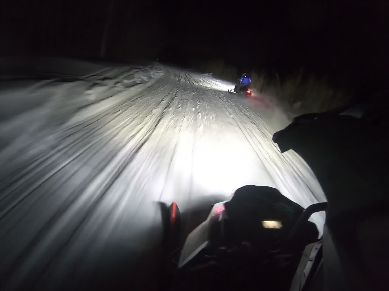 Snowmobile Taken out by Tree Stump