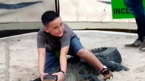 9 Year Old Wrestles an Alligator