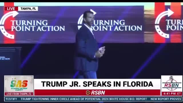 Don Jr Speaking in Florida at TPUSA Summit.