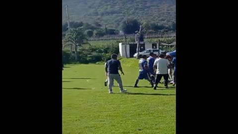 Funny fight on soccer field
