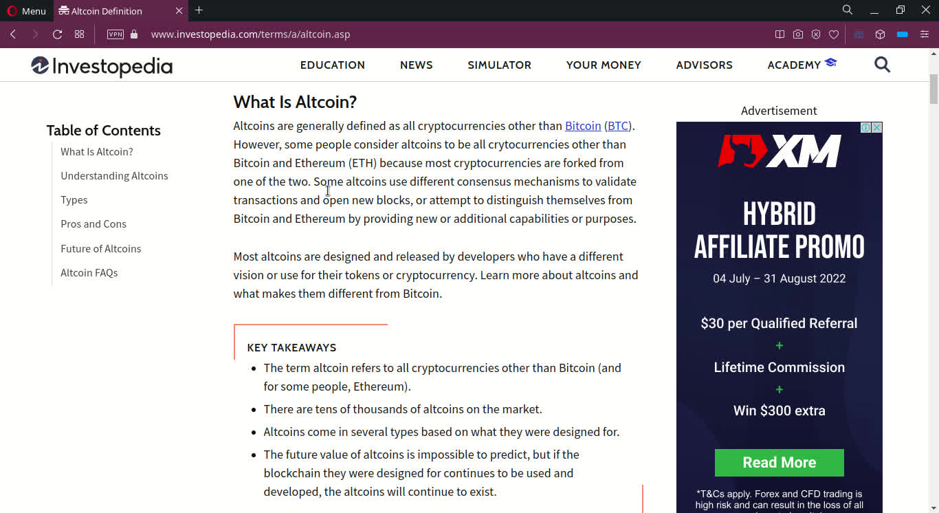 SHORTS: ALTCOINS