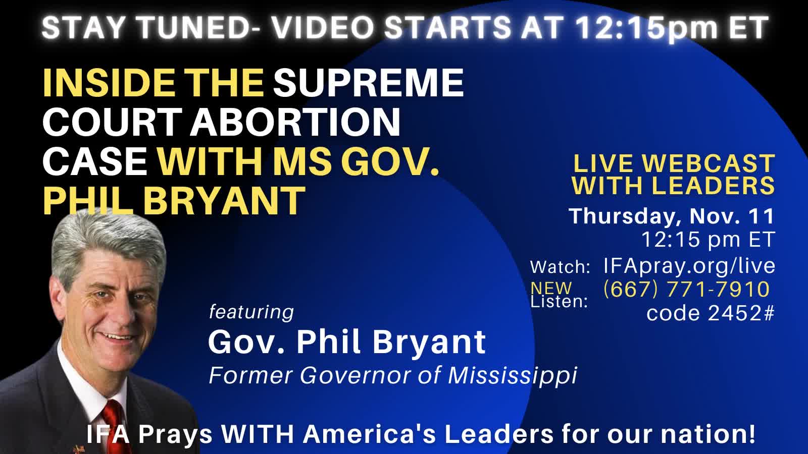 Pray with America's Leaders with Gov. Phil Bryant