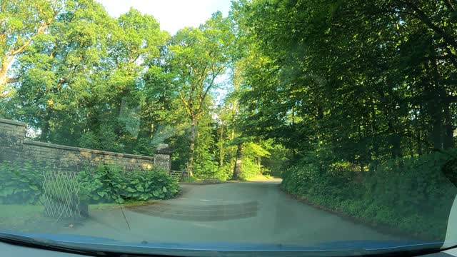 Driving next to a lake