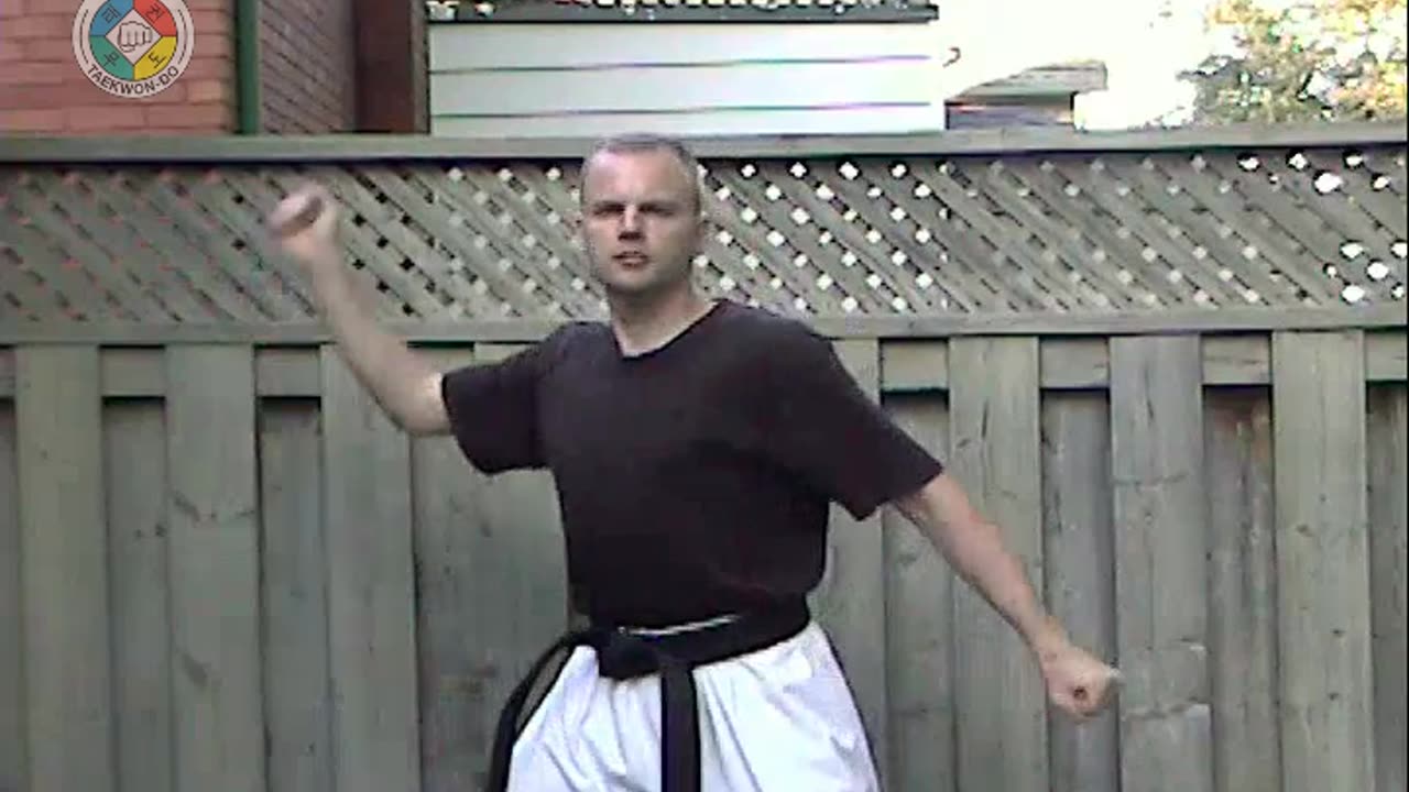 Taekwondo: Hapkido: Foundations: 9-Shaped-block-front-view