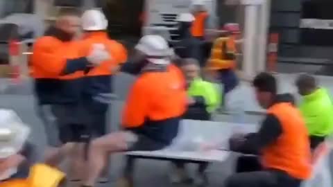 Australian Workers Eat Lunch in the Middle of Street After They Are Denied Service