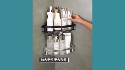 No Drill Aluminum Shower Shelf – Bathroom Accessories Organizer for Shampoo & Makeup