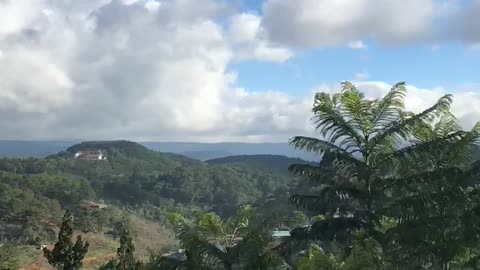 Fast clouds over the mountain