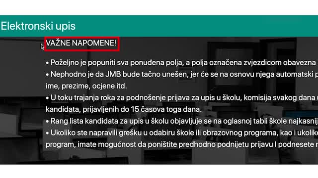 Procedusa upisa u srednje škole