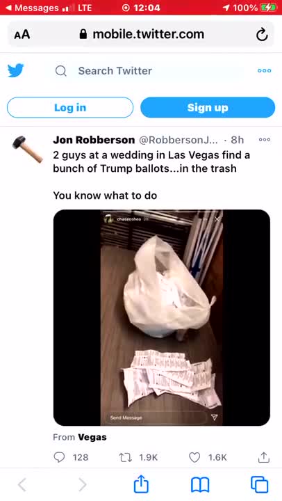 Las vegas: wedding reception / polling place found bunch of Trump ballots in the trash